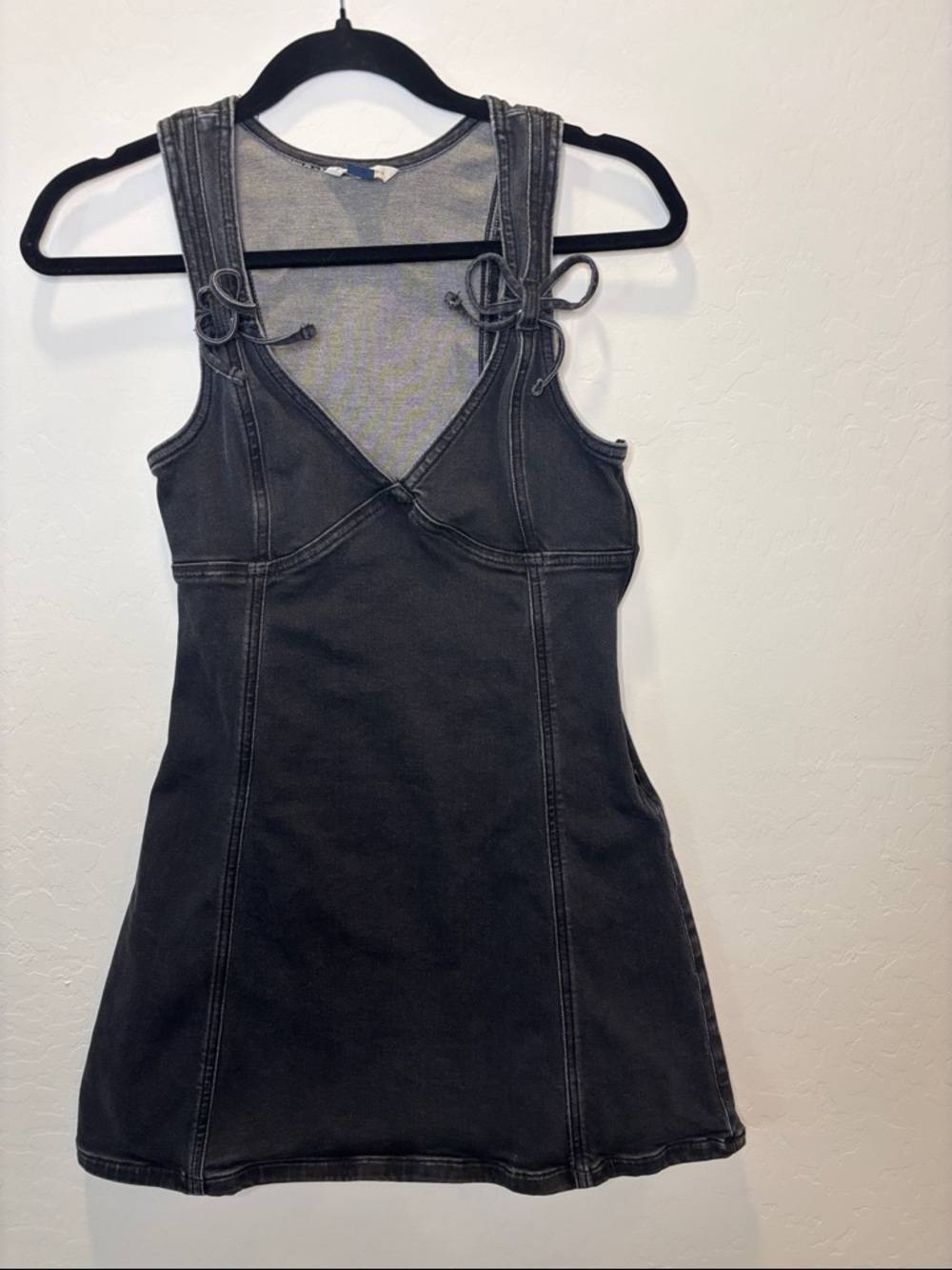 American Eagle Outfitters Black Tie-Shoulder Mini Dress